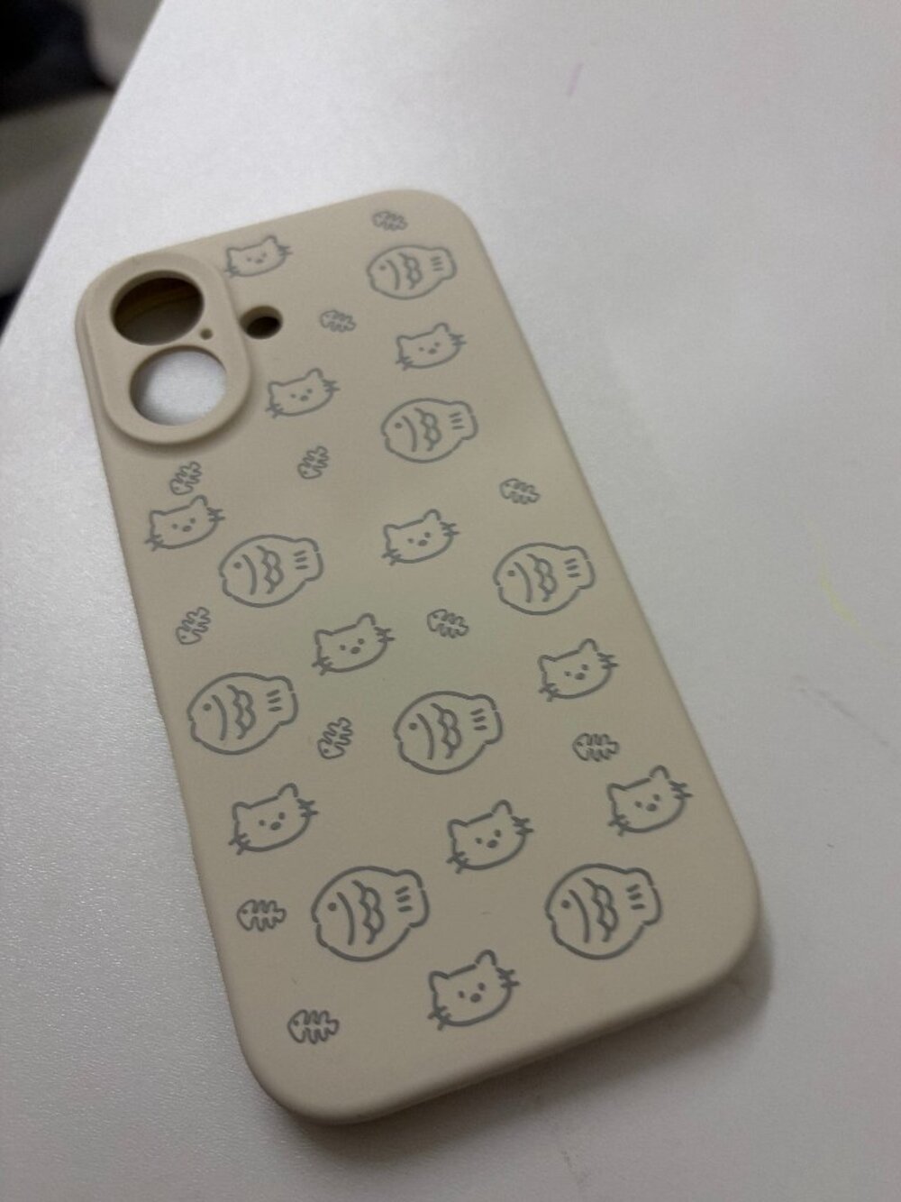 Minimalist Cat & Fish iPhone Case
